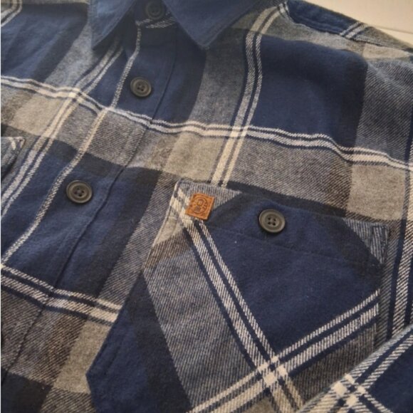 Coleman Shirt Mens Large Plaid Flannel Blue Gray Button Up Outdoor Workwear - Picture 6 of 10